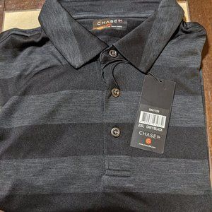 XXL Chase 54 Golf Polo - Black/Charcoal Stripes